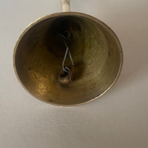 Vintage Brass Bell Etched. 6 Inch. Great tone - Picture 5 of 7